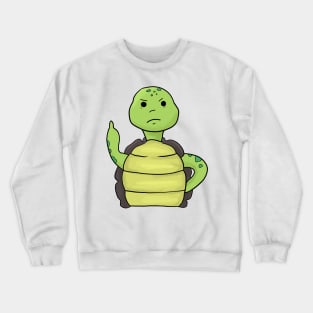 Grumpy Turtle Holding Middle finger funny gift Crewneck Sweatshirt